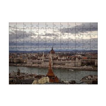 Cakapuzzle Şehri Bölen Nehir ve Tarihi Binalar 120 Parça Ahşap Puzzle