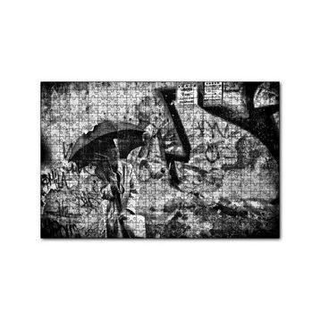 Cakapuzzle Şemsiyeli Adam Duvar Boyama 120 Parça Ahşap Puzzle