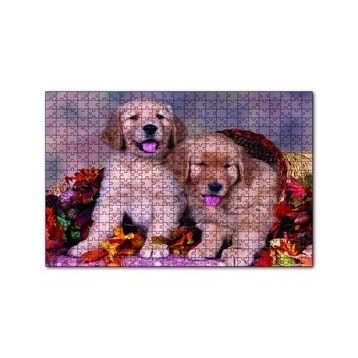 Cakapuzzle Sepetteki Yavru Köpekler 120 Parça Ahşap Puzzle