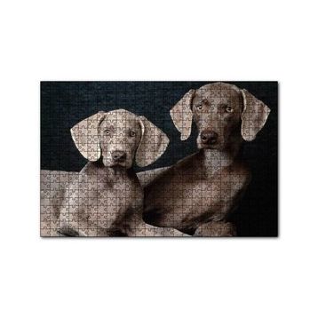 Cakapuzzle Sevimli Kahverengi Weimaranerler 120 Parça Ahşap Puzzle