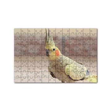 Cakapuzzle Sevimli Sarı Kakadu Papağanı 120 Parça Ahşap Puzzle