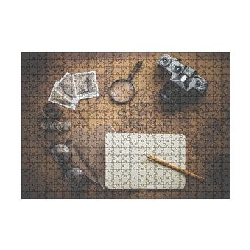 Cakapuzzle Seyahat Eşyaları ve Dünya Haritası 120 Parça Ahşap Puzzle