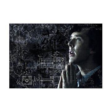 Cakapuzzle Sherlock Benedict Cumberbatch ve Formüller 120 Parça Ahşap Puzzle