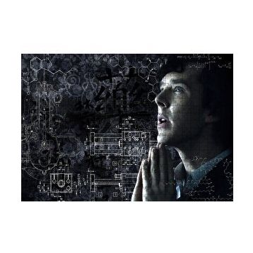 Cakapuzzle Sherlock Benedict Cumberbatch ve Formüller 120 Parça Ahşap Puzzle