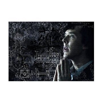 Cakapuzzle Sherlock Benedict Cumberbatch ve Formüller 120 Parça Ahşap Puzzle