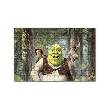 Cakapuzzle shrek ve fiona prens Eşek Görseli 120 Parça Ahşap Puzzle