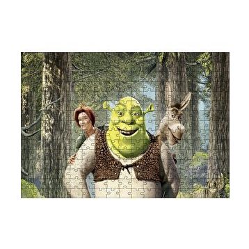 Cakapuzzle shrek ve fiona prens Eşek Görseli 120 Parça Ahşap Puzzle