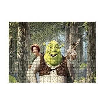 Cakapuzzle shrek ve fiona prens Eşek Görseli 120 Parça Ahşap Puzzle