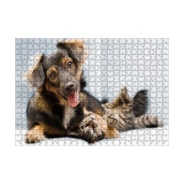 Cakapuzzle Sıkı Dostlar Sevimli Köpek ve Kedicik 120 Parça Ahşap Puzzle