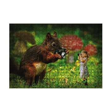 Cakapuzzle Sincap Kız Fotoğraf Çekimi 120 Parça Ahşap Puzzle