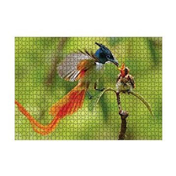 Cakapuzzle Sinekkapan Kuşu Yavrusunu Besliyor 120 Parça Ahşap Puzzle