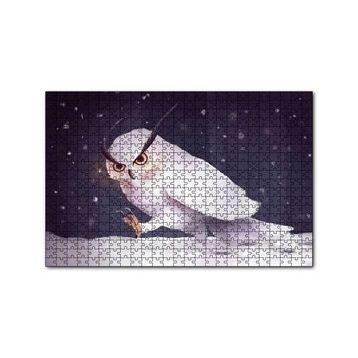 Cakapuzzle Sinirli Kar Baykuşu 120 Parça Ahşap Puzzle
