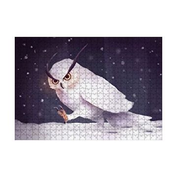 Cakapuzzle Sinirli Kar Baykuşu 120 Parça Ahşap Puzzle