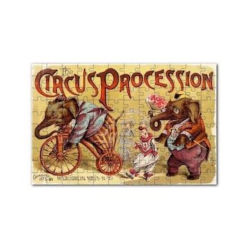 Cakapuzzle Sirkte Filler ve Palyaçolar Retro Tablo 120 Parça Ahşap Puzzle
