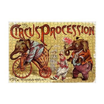 Cakapuzzle Sirkte Filler ve Palyaçolar Retro Tablo 120 Parça Ahşap Puzzle