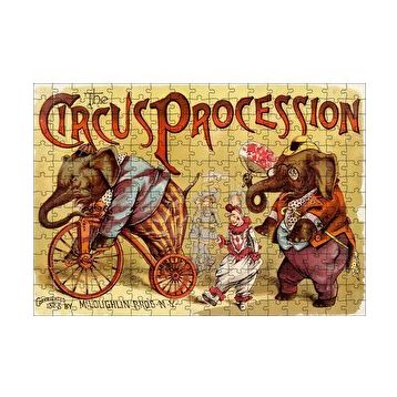Cakapuzzle Sirkte Filler ve Palyaçolar Retro Tablo 120 Parça Ahşap Puzzle