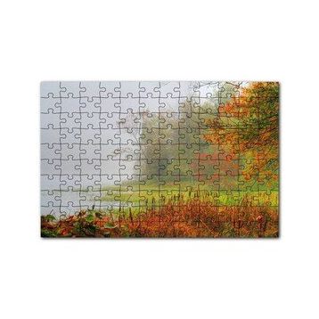 Cakapuzzle Sisli Ormanda Sonbahar Renkleri ve Göl 120 Parça Ahşap Puzzle