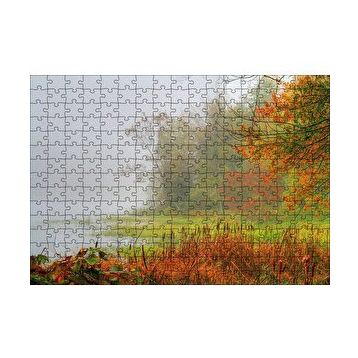 Cakapuzzle Sisli Ormanda Sonbahar Renkleri ve Göl 120 Parça Ahşap Puzzle