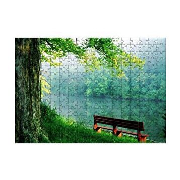 Cakapuzzle Sisli Ormandaki Nehir ve Boş Bank 120 Parça Ahşap Puzzle