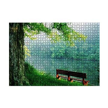 Cakapuzzle Sisli Ormandaki Nehir ve Boş Bank 120 Parça Ahşap Puzzle