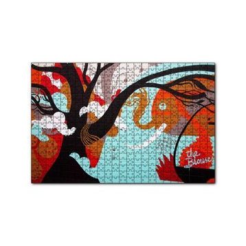 Cakapuzzle Siyah Ağaç Fil ve Soyut Şekiller 120 Parça Ahşap Puzzle