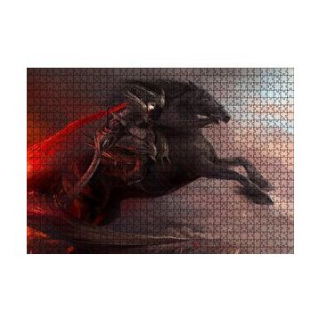 Cakapuzzle Siyah Atlı Savaşçı 120 Parça Ahşap Puzzle