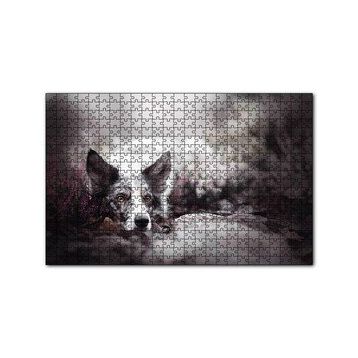 Cakapuzzle Siyah Beyaz İngliz Çoban Köpeği 120 Parça Ahşap Puzzle
