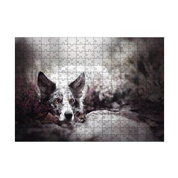 Cakapuzzle Siyah Beyaz İngliz Çoban Köpeği 120 Parça Ahşap Puzzle