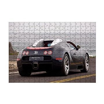 Cakapuzzle Siyah Bugatti Veyron ve Deniz 120 Parça Ahşap Puzzle