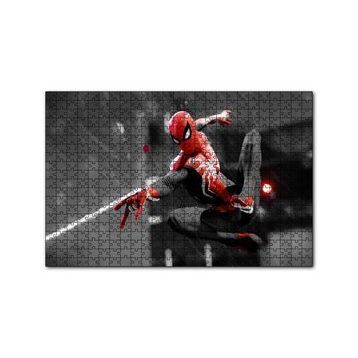 Cakapuzzle Siyah Kırmızı Kostümlü Spider Man 120 Parça Ahşap Puzzle