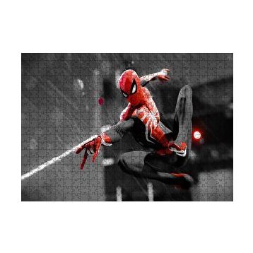 Cakapuzzle Siyah Kırmızı Kostümlü Spider Man 120 Parça Ahşap Puzzle