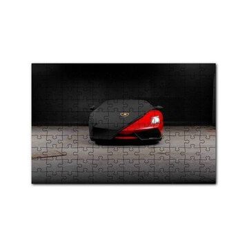 Cakapuzzle Siyah Örtülü Kırmızı Lamborghini 120 Parça Ahşap Puzzle
