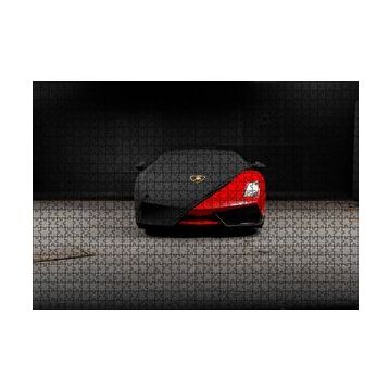 Cakapuzzle Siyah Örtülü Kırmızı Lamborghini 120 Parça Ahşap Puzzle