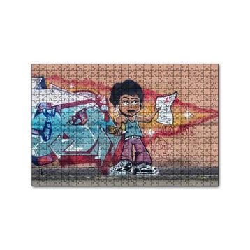 Cakapuzzle Siyahi Kız Grafiti Duvar Boyama 120 Parça Ahşap Puzzle