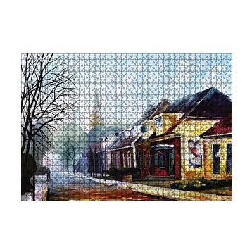 Cakapuzzle Sokak Evler Yağlı Boya 120 Parça Ahşap Puzzle