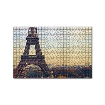 Cakapuzzle Sonbahar Günbatımı Eyfel Kulesi ve Şehir Manzarası 120 Parça Ahşap Puzzle