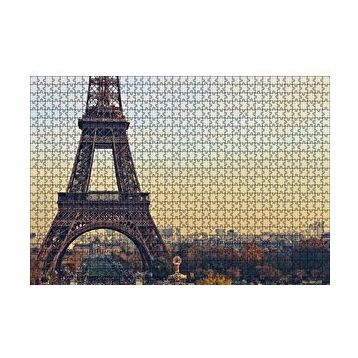 Cakapuzzle Sonbahar Günbatımı Eyfel Kulesi ve Şehir Manzarası 120 Parça Ahşap Puzzle