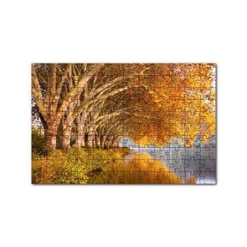 Cakapuzzle Sonbahar Rengi Ağaçlar ve Durgun Göl 120 Parça Ahşap Puzzle