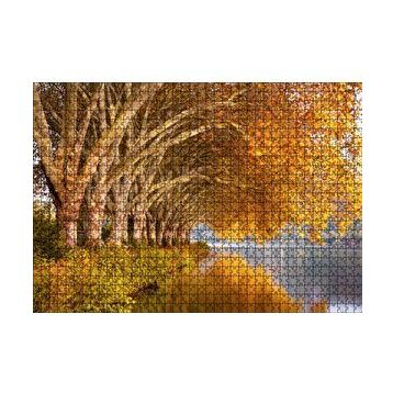 Cakapuzzle Sonbahar Rengi Ağaçlar ve Durgun Göl 120 Parça Ahşap Puzzle