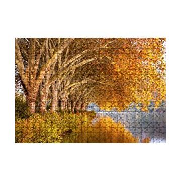 Cakapuzzle Sonbahar Rengi Ağaçlar ve Durgun Göl 120 Parça Ahşap Puzzle