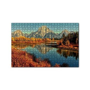 Cakapuzzle Sonbahar Renkleri Nehir ve Çıplak Dağlar 120 Parça Ahşap Puzzle