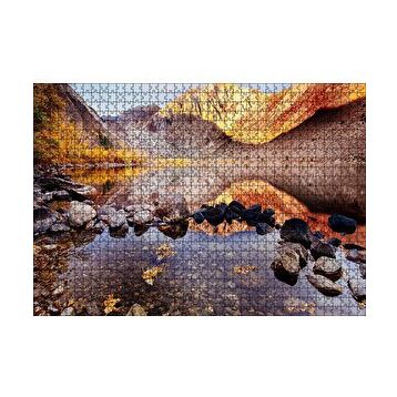 Cakapuzzle Sonbahar Renkleri ve Berrak Dağ Gölü 120 Parça Ahşap Puzzle