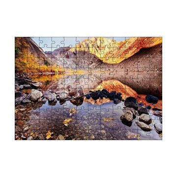 Cakapuzzle Sonbahar Renkleri ve Berrak Dağ Gölü 120 Parça Ahşap Puzzle