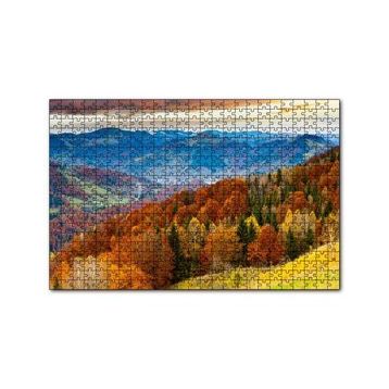 Cakapuzzle Sonbahar Renklerinde Orman ve Dağlar 120 Parça Ahşap Puzzle