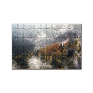 Cakapuzzle Sonbahar Renklerinde Orman ve Sisler 120 Parça Ahşap Puzzle