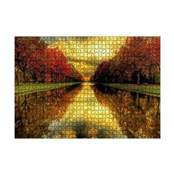 Cakapuzzle Sonbahar Renklerinde Orman ve Su Yolu 120 Parça Ahşap Puzzle