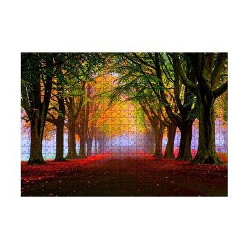Cakapuzzle Sonbahar Sisler Ormanı ve Yapraklar 120 Parça Ahşap Puzzle