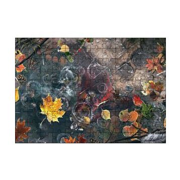 Cakapuzzle Sonbahar Yaprakları ve Yağmur Damlaları 120 Parça Ahşap Puzzle