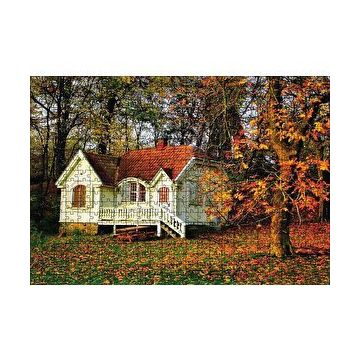 Cakapuzzle Sonbaharda Beyaz Ev 120 Parça Ahşap Puzzle