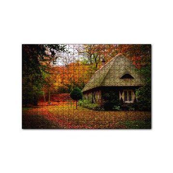 Cakapuzzle Sonbaharda Bordo Ev 120 Parça Ahşap Puzzle